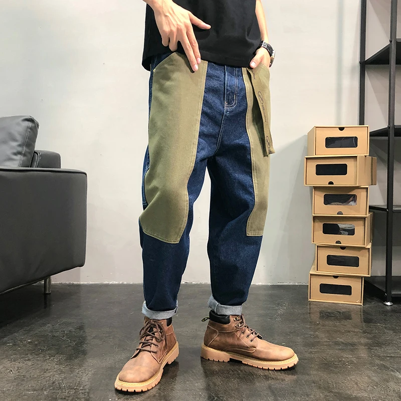 iiDossan 2020 New Fashion Patchwork Jeans Men Regular Japanese Streetwear Summer Jeans Simple HipHop Men Denim Jeans Trousers iiDossan 2020 New Fashion Patchwork Jeans Men Regular Japanese Streetwear Summer Jeans Simple HipHop Men Denim Jeans Trousers