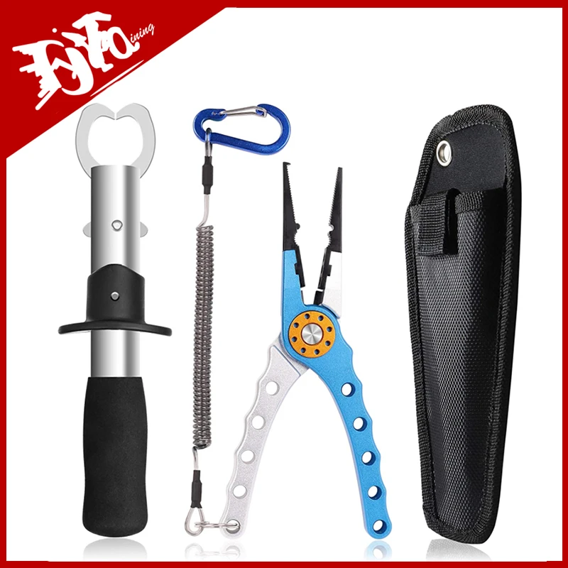 

New Fishing Pliers Aluminum Alloy Lure Plier Fishing Tools Set Line Cutter Knot Scissors Hook Remover Fishing Accessories