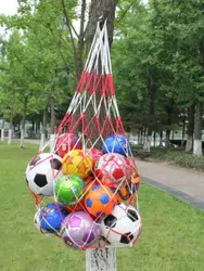 Portable Mesh Bag White Red Grid Line Basketball Sports Net Tennis Football Net Bag Basketball Hoop Mesh Net Hot Sale