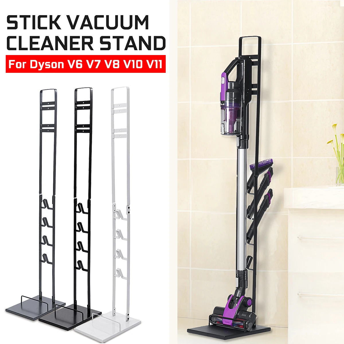 Beste Voor Dyson V6 V7 V8 V10 Stofzuiger Thuis Opbergrek Staal Stok Stofzuiger Stand Opslag Accessoires Dropshipping Nieuwe