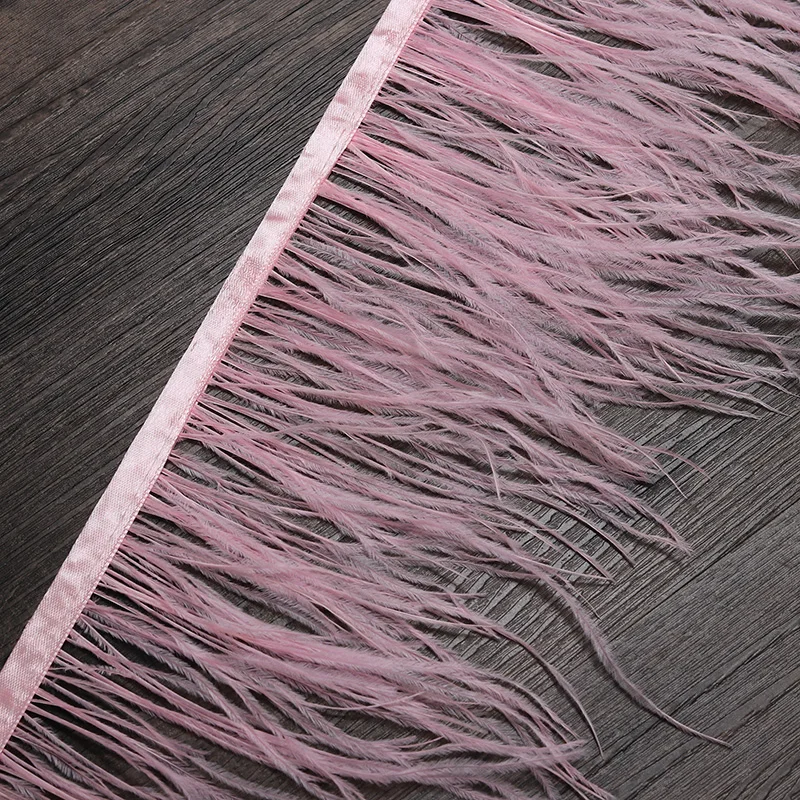 pink 15-20 см 6 м страусиные перья Отделка Ткань Пояс для DIY перо Робин бахрома Карнавал Украшения - Цвет: pink