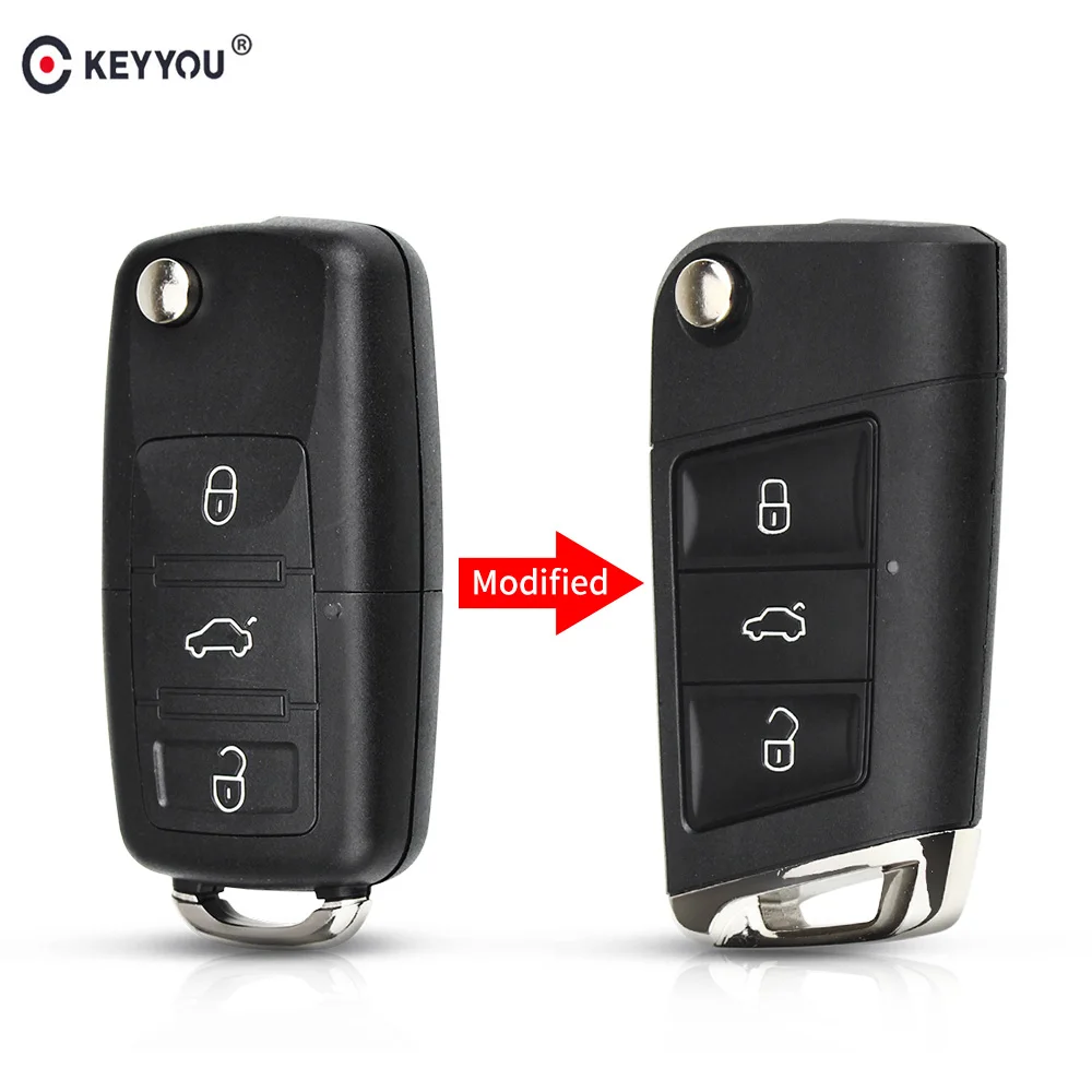 Cut Rate Remote-Key-Shell Car-Key-Cover KEYYOU Beetle Vw Polo Modified-Flip 3-Buttons-Replacement 4000074448089