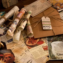 Journamm – ensemble d'autocollants en papier, 60 pièces/paquet, matériaux rétro, pour Scrapbooking, décoration, Journal poubelle, papeterie créative, fournitures d'art, DIY bricolage 