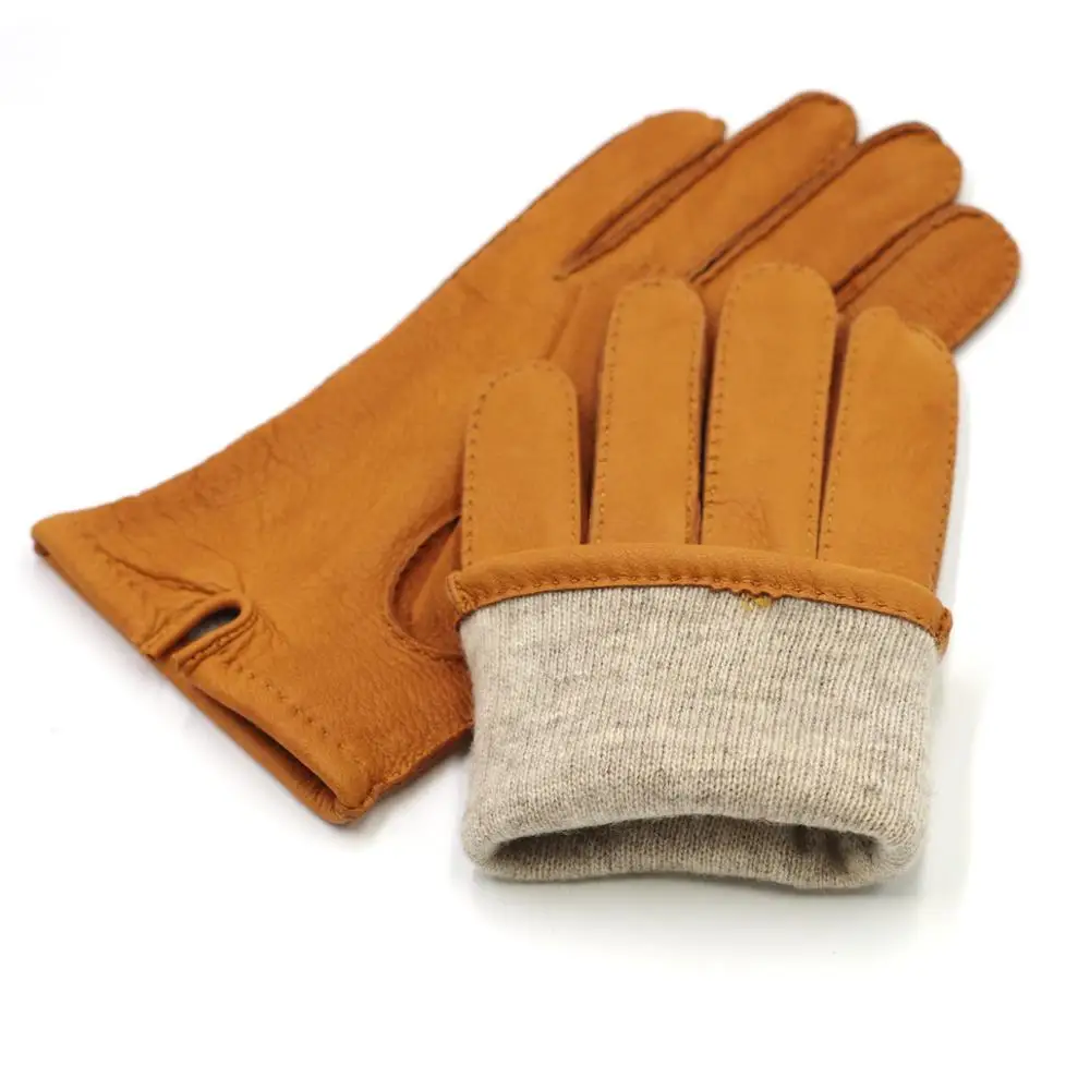 Harry Deerskin Leather Gloves Tan Pritzy