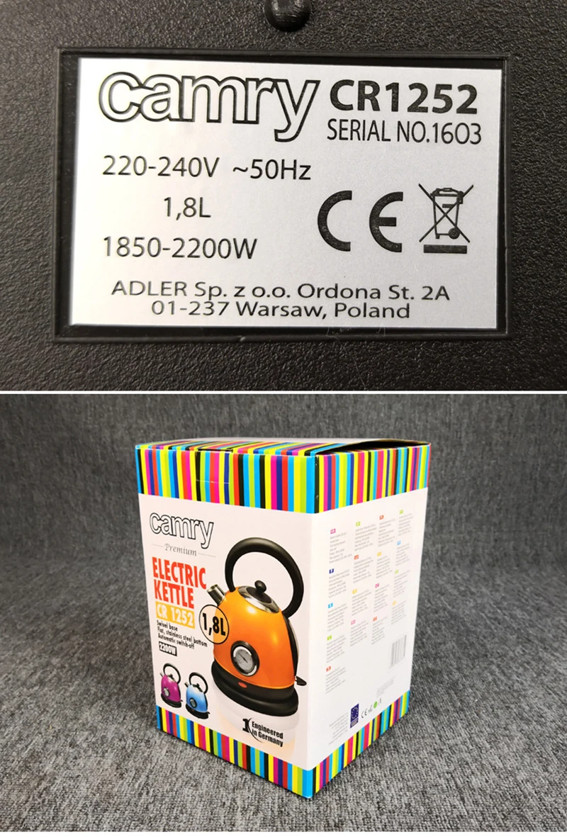 Kbxstart 220 В Ретро Электрический чайник домашний кофейник 304 нержавеющая сталь термометр чайник с измерителем температуры воды 1.8л