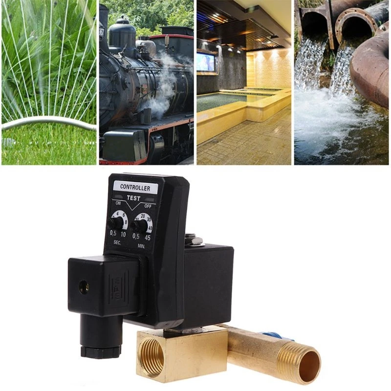 

AC 220V 1/2inch Electronic Timed 2way Air Compressor Gas Tank Automatic Drain Valve