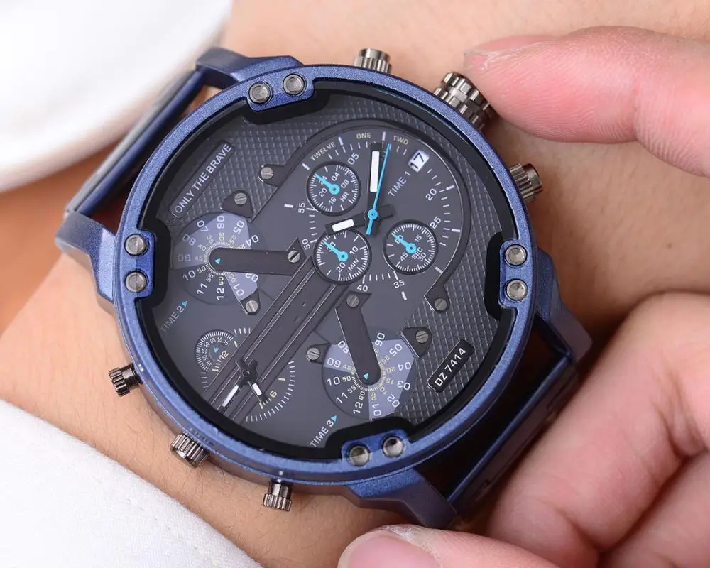 

Big Dial Watch Men's Trend European American Creative D Style Same Dual-core Calendar Personality Atmosphere Mens Watch Dropshi