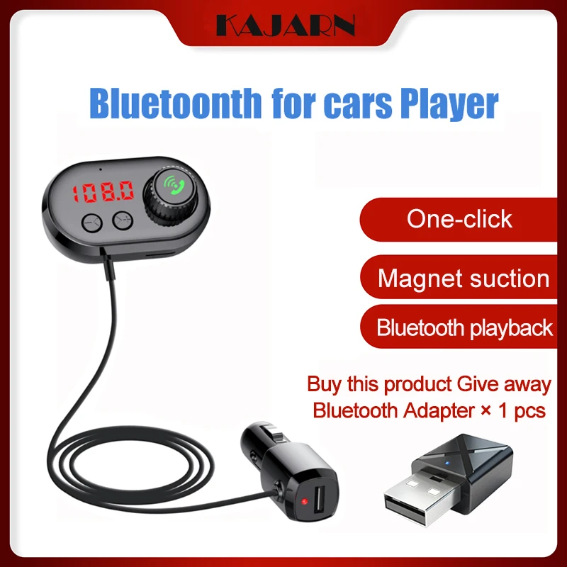 

KAJARN Car MP3 Player Radio Audio Adapter Car Kit Handsfree Wireless Bluetooth FM Transmitte Aux Cable USB Player Car Charger