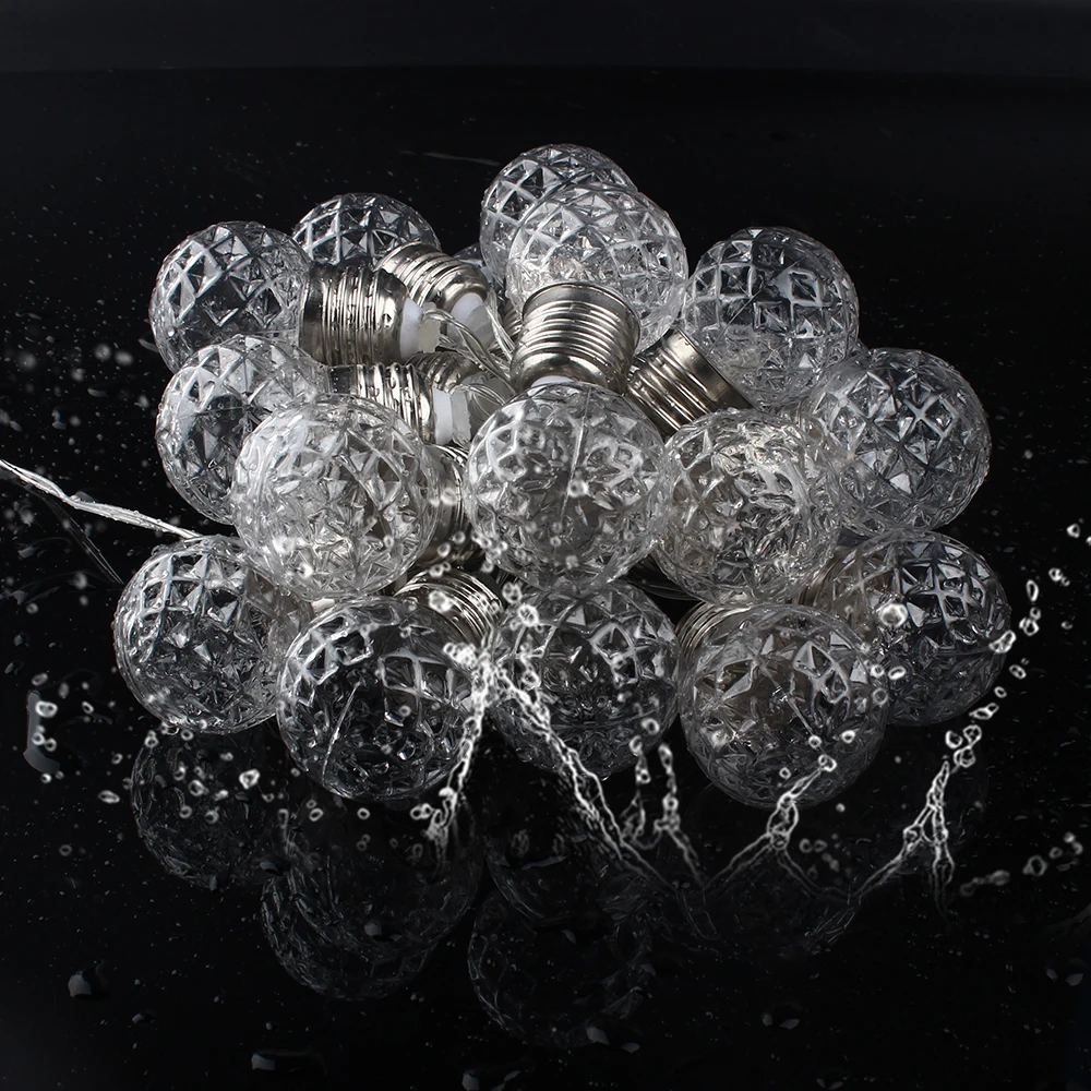 Waterproof Solar Globe Bulb String Lights Outdoor Pineapple Ball LED Light String Garland Patio Chain Lamps Christmas Decoration 3