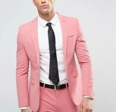 Повседневный мужской розовый костюм для жениха облегающий смокинг свадьбы