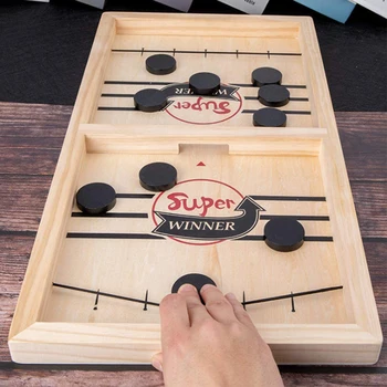 

Catapult Chess Bumper Chess Parent-Child Interactive Sling Puck Table Game Desktop Board Battle Party 2 In 1 Ice Hockey Games