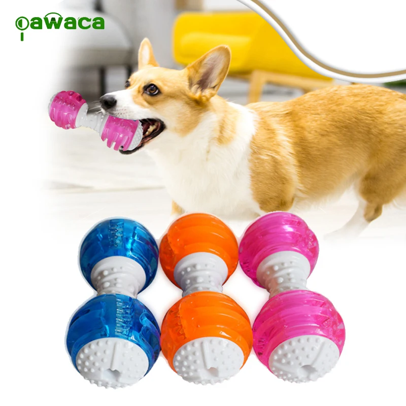 

Dog Bite Resistant Wear-resistant Puppy Chew Toys Bones, TPR Tooth Cleaning Bone Sound Squeaky Toy For Small And Medium Dogs