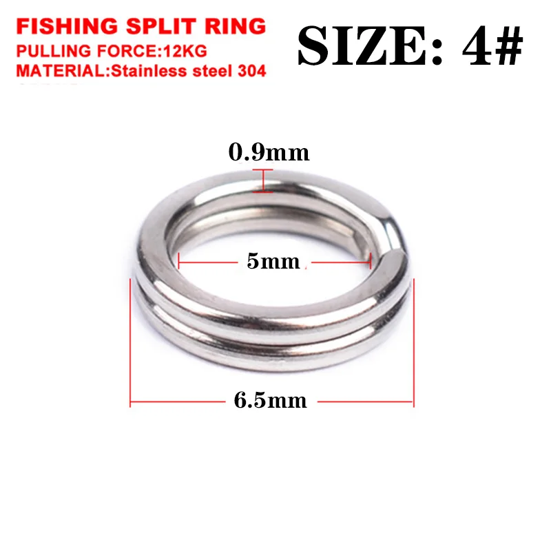 100pcs Fishing Split Rings Hard Bait Silver Stainless Steel 4-6MM Double  Loop Split Open Carp Tools Fishing Accessories Tackle