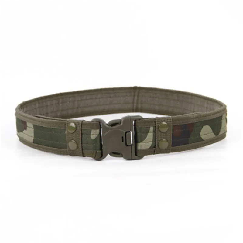 Army green camo Наружный мужской холщовый Камуфляжный пояс военный армейский тактический ремень спецназ поддерживающий поясной ремень Пояс для туристов и охотников - Цвет: Army green camo