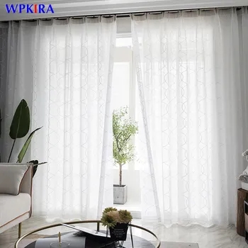 

Modern Striped Tulle Curtain For Living room Bedroom Sheer Curtain Kitchen Blinds Window Drapes Curtains Nordic Style X-M236#30