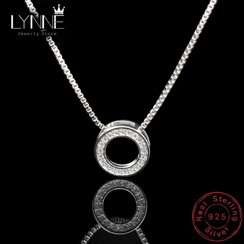 Collares elegantes de diamantes de imitación y colgantes redondos para mujer, gargantilla de Plata de Ley 925, regalo de joyería