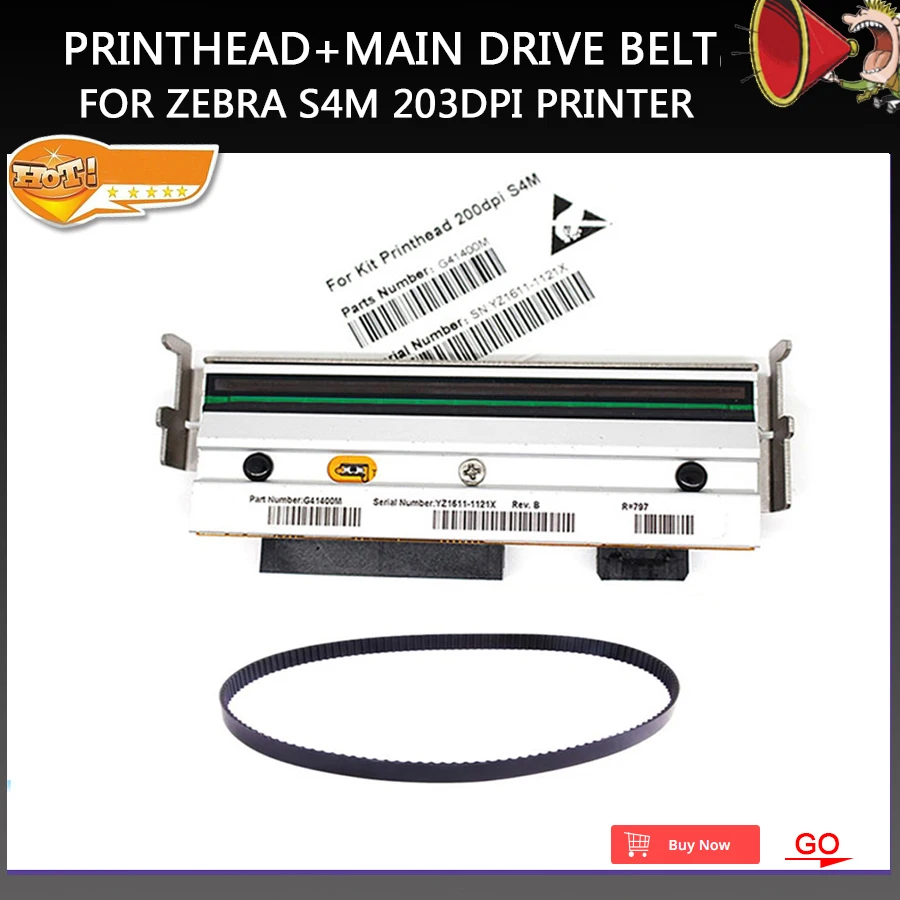 New Print Head PrintHead+20006 Main Drive Belt For Zebra S4M 203dpi Compatible Thermal barcode