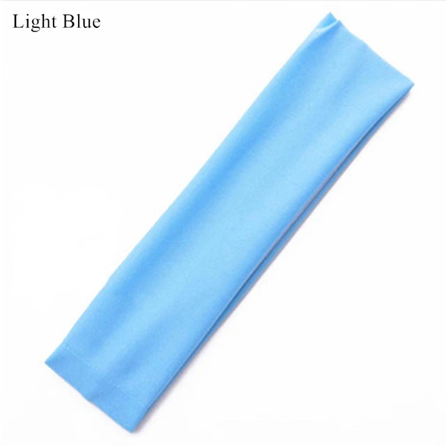 22 Color Fashion Sports Headband Wide Elastic Yoga Hair Bands Running Fitness Headwear Women Turban Head Warp Hairband Sweatband Light blue