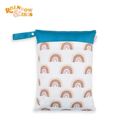 Íris & fralda saco de fraldas molhado lavável e reutilizável com estampa arco íris 30*40cm