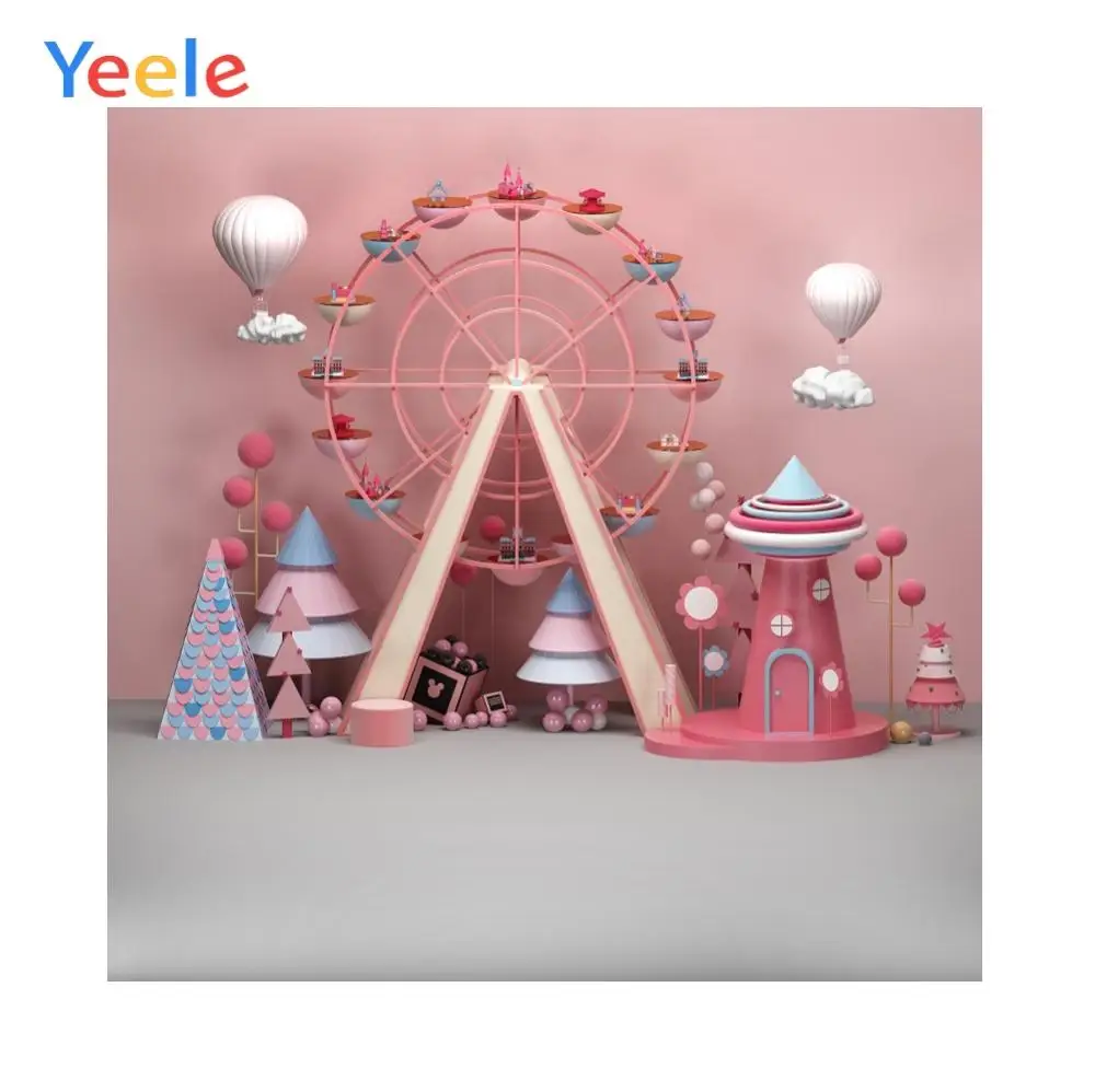 

Yeele Ferris Wheel Fairy Tale Paradise Baby Birthday Photography Background Customized Photographic Backdrops For Photo Studio