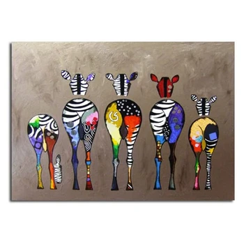 

Abstract Cartoon Zebra Oil Painting Colorful Wall Decorative Canvas Art Pictures No Framed Oil Drawing Posters