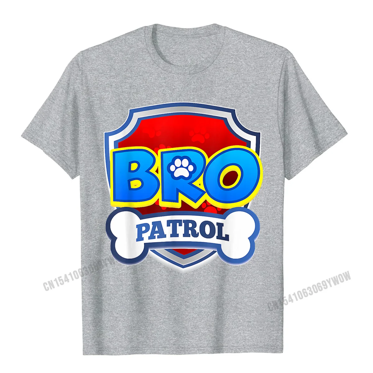 Custom Cool Young T-Shirt Hot Sale Summer/Autumn Short Sleeve Round Collar 100% Cotton Tops T Shirt Design Tees Bro Patrol Shirt Dog Funny Gift Birthday Party T-Shirt T-Shirt__54 grey