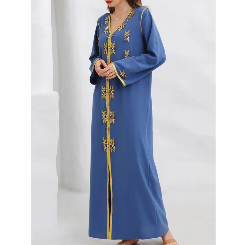 recente vestido de muçulmano abaya syari, bordado