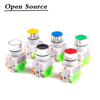 

22mm LAY37 Self-locking/Latching Self-reset/Momentary Push Button Switches Red Green Blue Yellow White Black 1NO 1NC 10A250VAC
