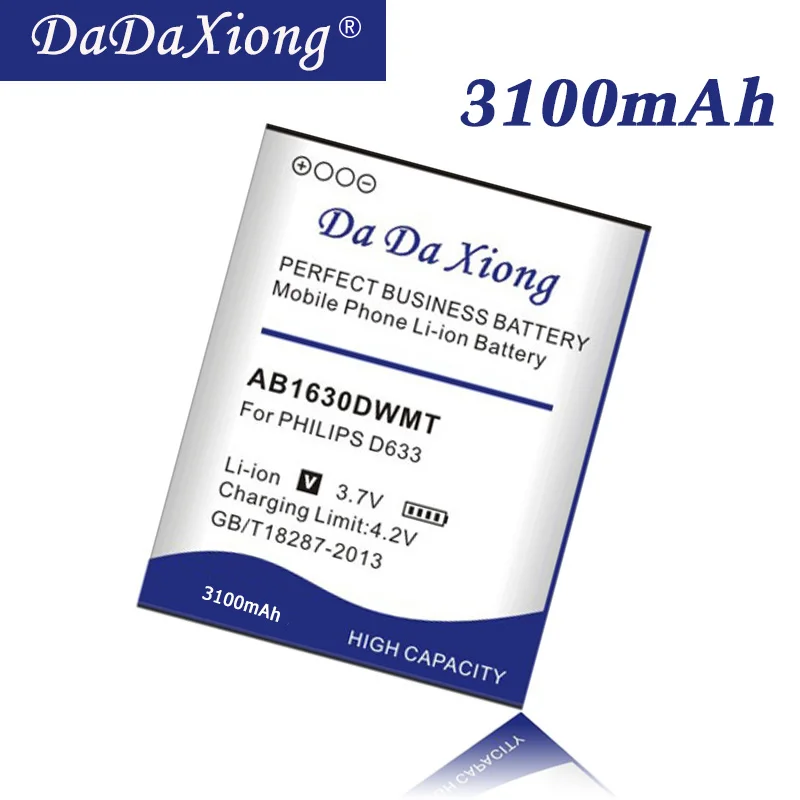 DaDaXiong 3100mAh AB1630DWMT For PHILIPS Xenium D633 T539 W536 W635 W6350 X2560 X2566 CTW536 E310 S307 CTS307 Battery | Мобильные