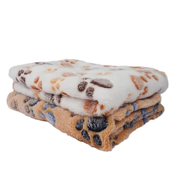 

Dog Blanket Winter Dog Cat Bed Mat Foot Print Warm Sleeping Mattress Small Medium Dogs Cats Coral Fleece Pet Supplies