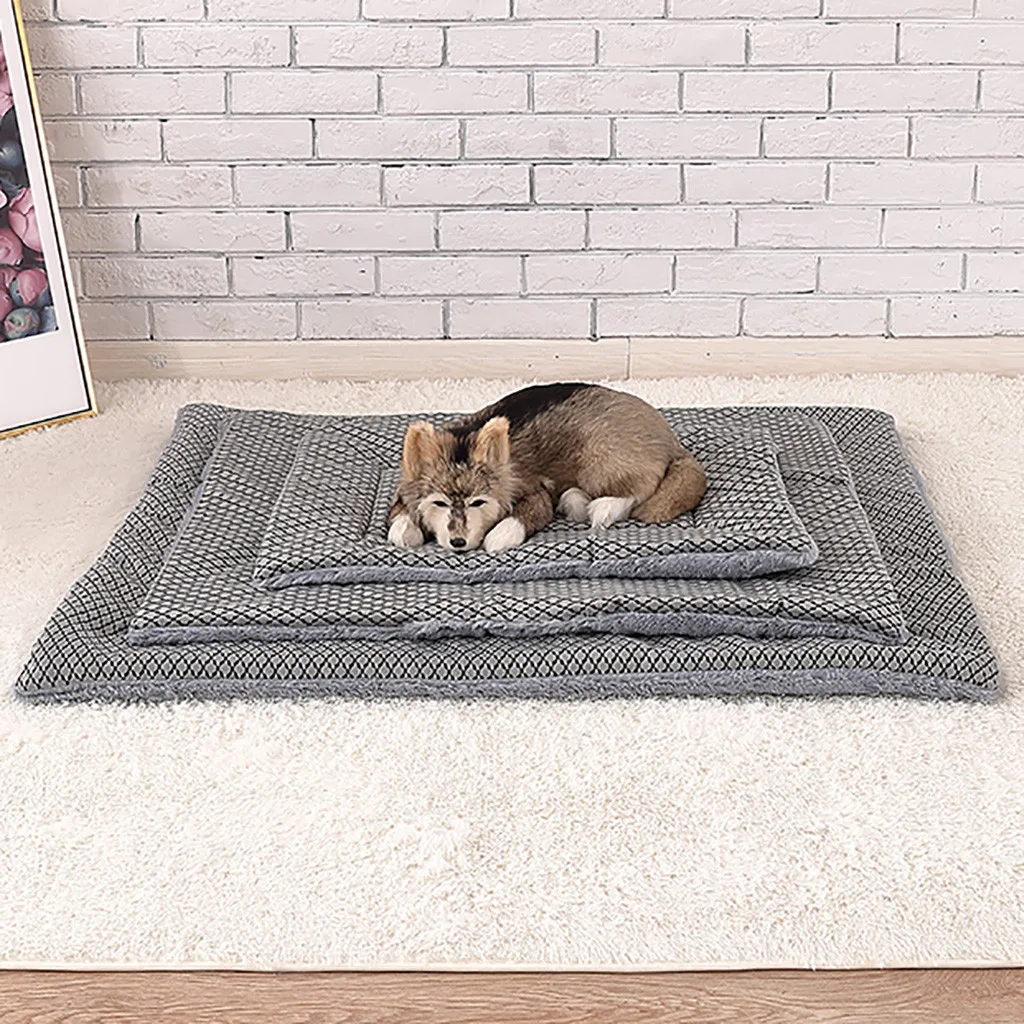 Короткий плюшевый коврик для питомца, теплый матрас для сна, маленькая, средняя, большая собака, кошка