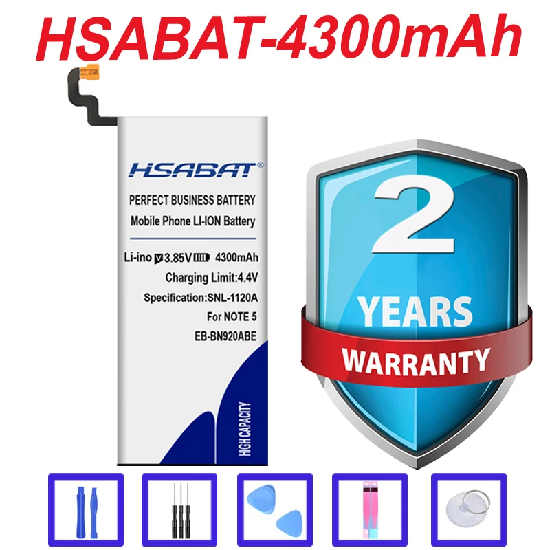 HSABAT 4300 мАч EB-BN920ABE Замена для samsung GALAXY Note 5 батарея Note5 N9200 N920t проект Noble N920c Note5 SM-N9208