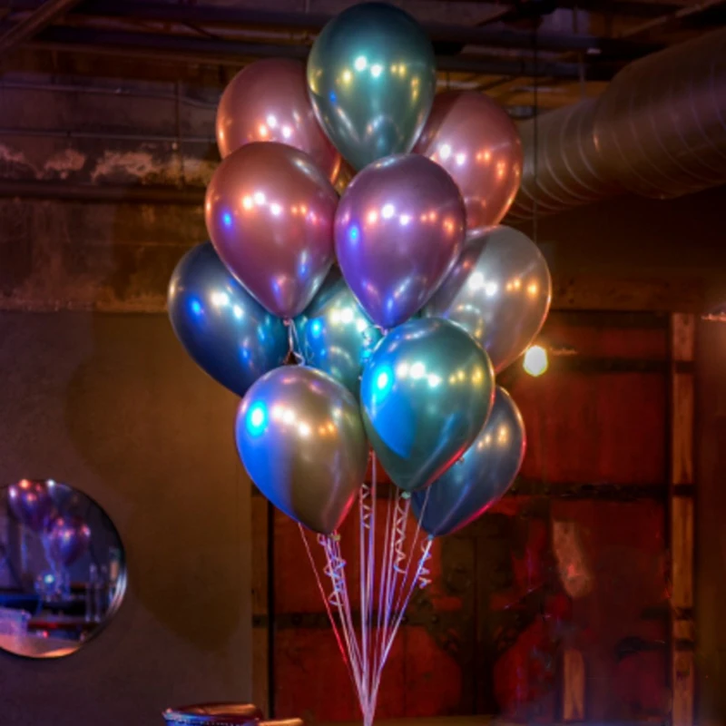 10 шт. 12 дюймов металлические хромированные латексные воздушные шары для свадьбы, Рождества, дня рождения, вечеринки, металлические воздушные шары, воздушные шары для детского душа, декоративные шары