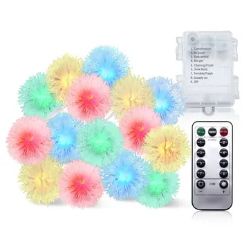 

LED String Lights Indoor Outdoor Decoration 10 Leds Acrylic Fur Balls Waterproof Lamp For Garden Christmas Party Lights