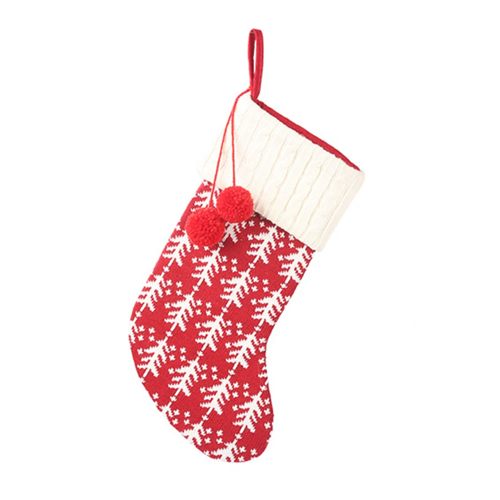 

Christmas Stocking Hanging Pendant Snacks Kids Festival Candy Storage Gift Bag Decoration Ornament Small Knitting Holders
