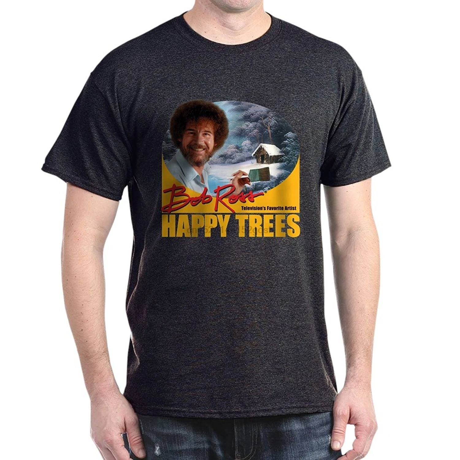 100% CafePress Bob Ross-100% хлопковая футболка |