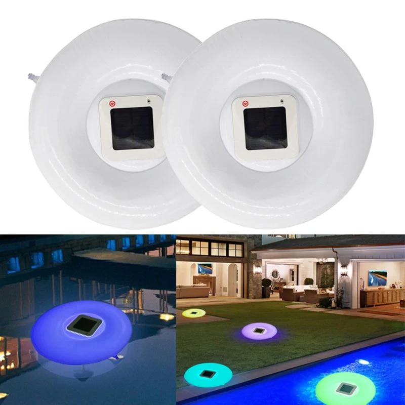 1x Solar Powered Swimming Pool Light Floating Inflatable RGB LED Pond