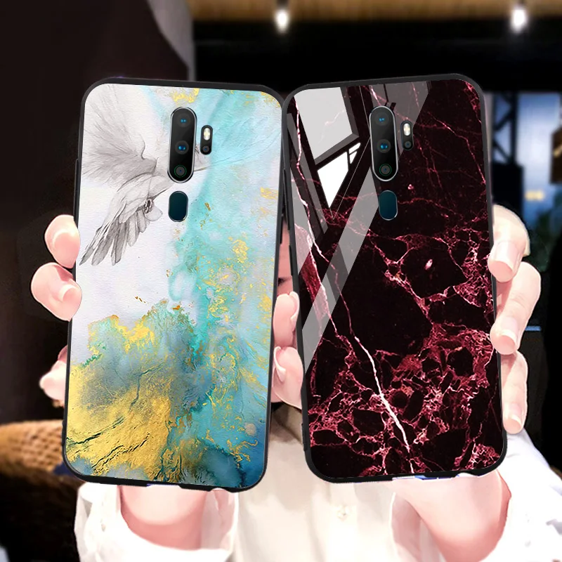Marble Tempered Glass Case For OPPO F11 Pro A1k A33 Neo 7 9 A37A57 F3 Lite A39 A59 A77 A79 A83 F5 F7 F9 A73 Find X A5 A3s Cases