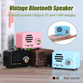

4 Colors Wireless bluetooth Speaker USB Charge FM Radio TF Card Heavy Bass Speaker Vintage Mini Mobile Phone bluetooth Speakers