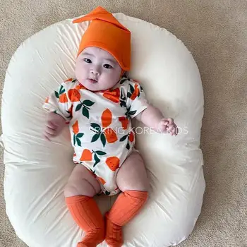 

Summer Thin Baby Clothes Cartoon Baby Boys Bodysuits Cute Lemon Print Infant Girls Jumpsuit With Hat Baby Girl Clothes