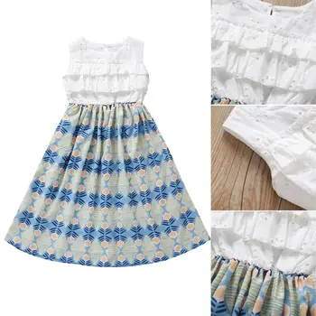 

Summer Toddler Kid Baby Girl Ruffle Sleeveless Long Tutu Dress Sundress Clothes