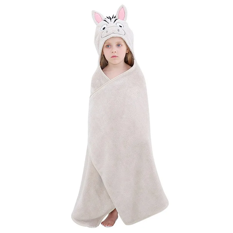 Nice Cartoon Hooded Beach Bath Towel Rabbit Frog Dog Elephant Children Girls Boys Summer Cloak Bath Towel 70x115cm