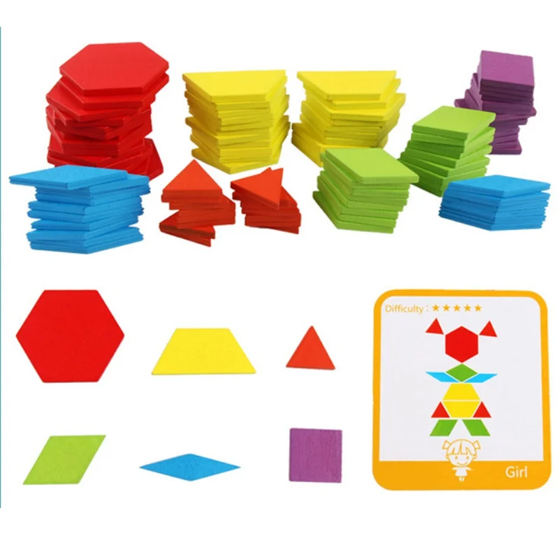 Дети трехмерной формы доска Танграм детские ранние Развивающие головоломки игрушки