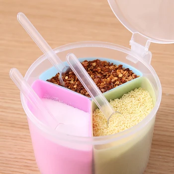 

1PC Spice Jar Seasoning Box Kitchen Condiment Spice Storage Bottle Jars Transparent Salt Pepper Cumin Powder Box