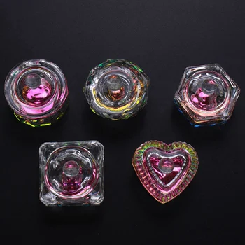 

1Pc Acrylic Nail Cup Clear Crystal Bowl Acrylic Powder Liquid Holder Dappen Dish Salon Equipment Nail Art Design Tool