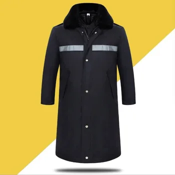 

Multi-function Winter Long parkas Security guard Coats Mens Thick Cotton-padded jacket Cold-proof Keep Warm cotton wadded jacket