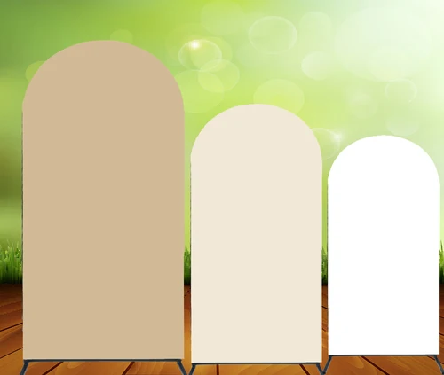 커스텀 아치 커버 배경 핑크 블루 화이트 생일 파티 장식 배너, 양면 인쇄 탄성 패브릭 3