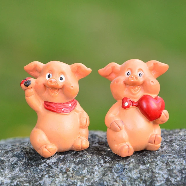 resin mini animal happy piggy model ornaments pig Miniature