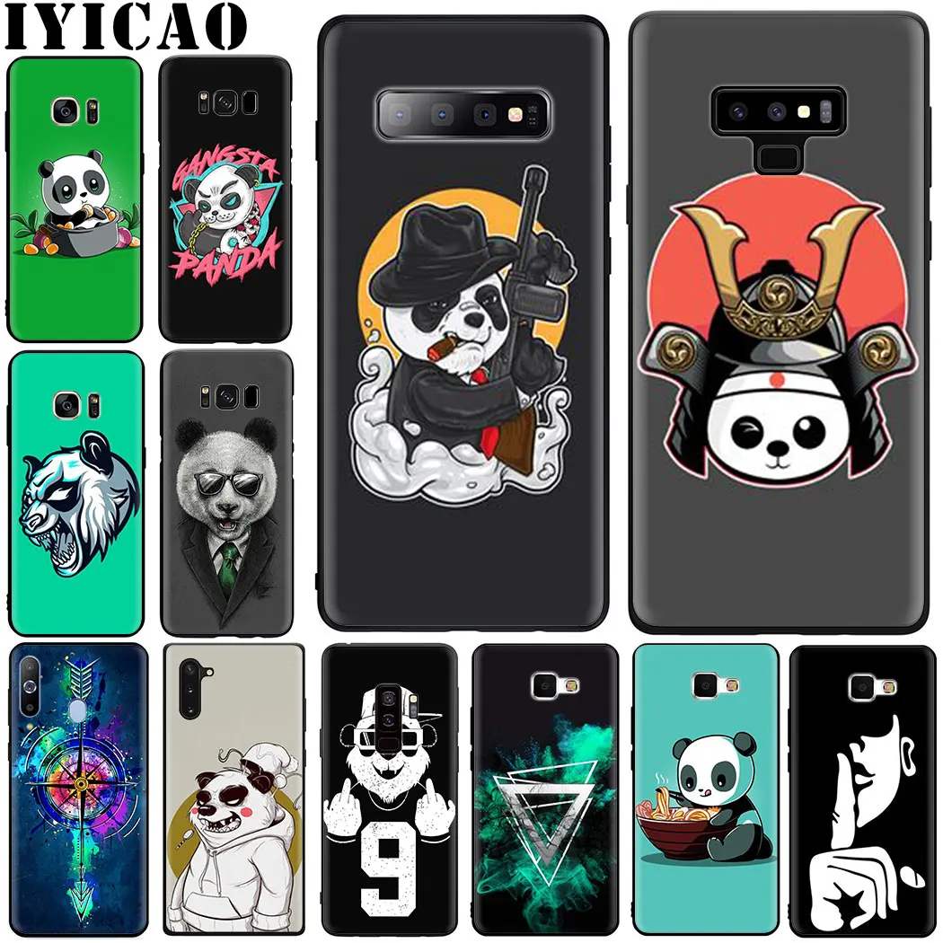 С мультипликационным принтом панда мафия мягкий чехол для samsung S6 S7 S8 S9 S10 край плюс