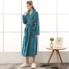 Lovers Long Bathrobe Women Men Warm Silk Kimono Bath Robe Male Bathrobes Femme Dressing Gown for Bride Wedding Bridesmaid Robes ► Photo 2/6